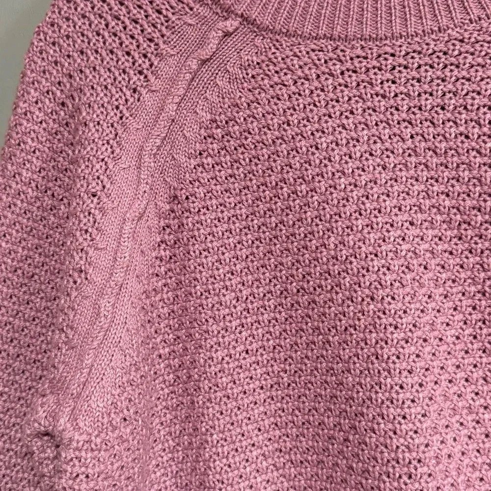 GAP Raglan Sleeve Textured Crewneck Sweater Mauve Lavender Purple Size Medium